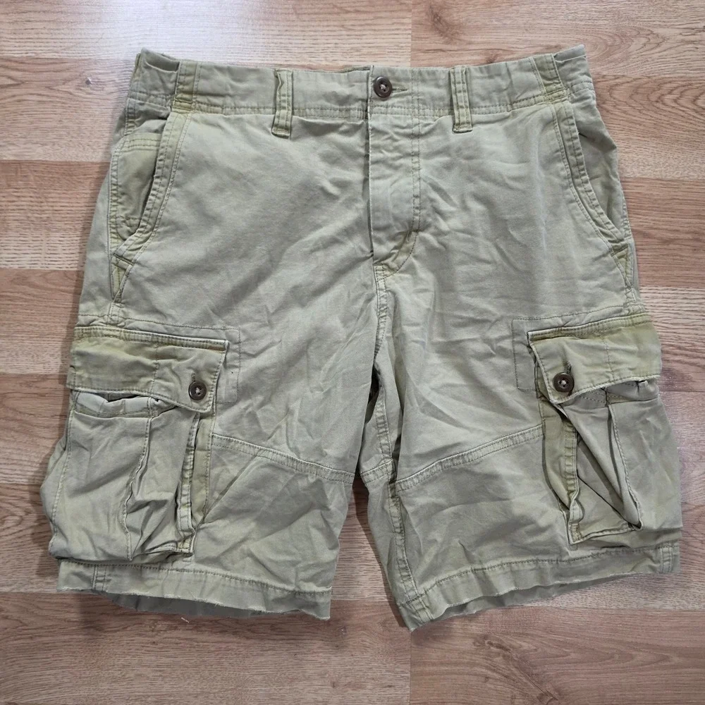 American Eagle Cargo Shorts Mens 32 Classic Next Level Flex Khaki Tan Y2k